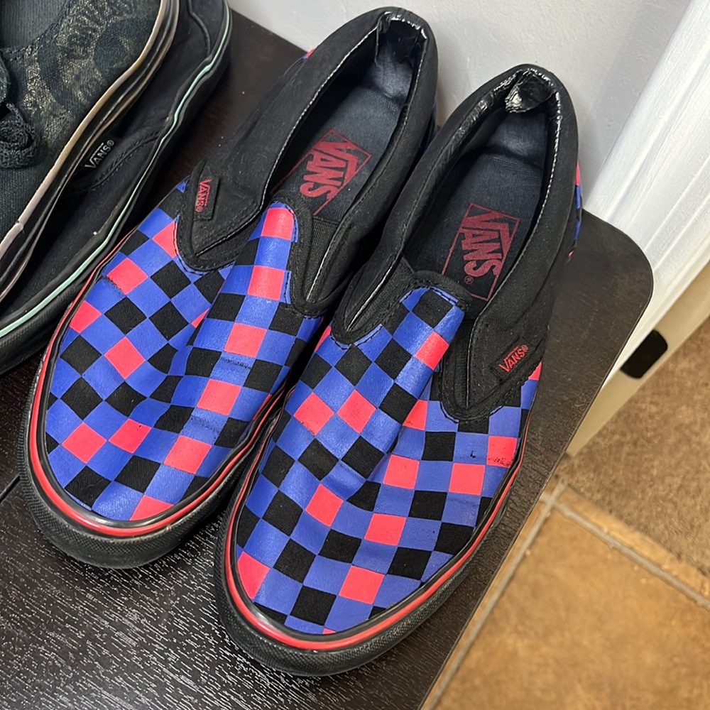 Vintage Checkerboard Vans Purple/black/red Women Size 8